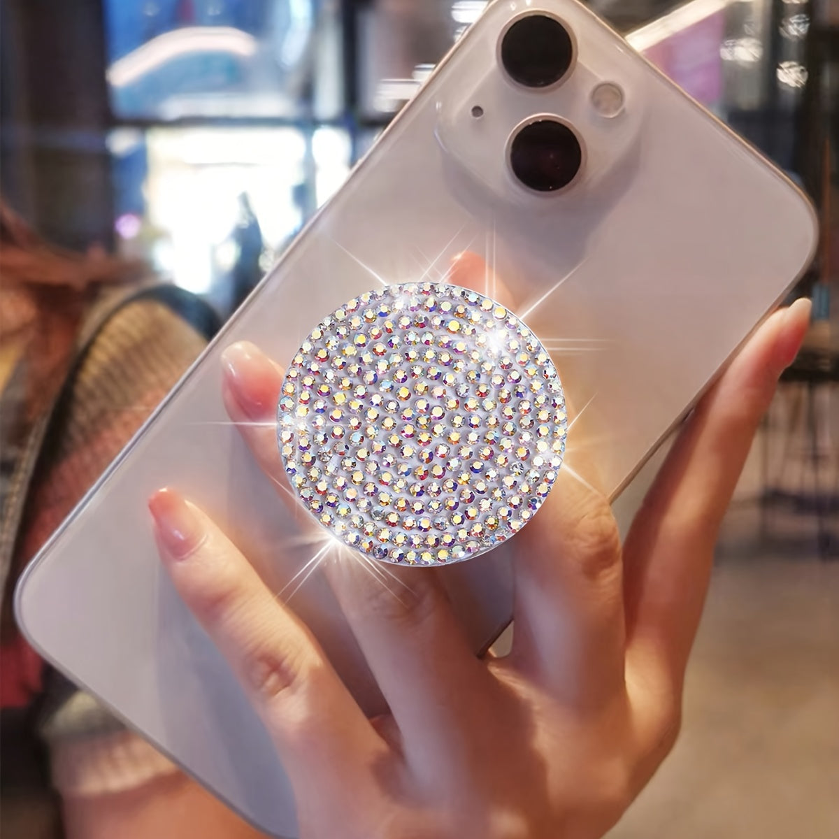 A Sparkling Diamond Phone Pull-Out Stand, a Creative And Colorful Foldable Phone Holder, Perfect for Lazy Users And an Ideal Gift for Holidays.